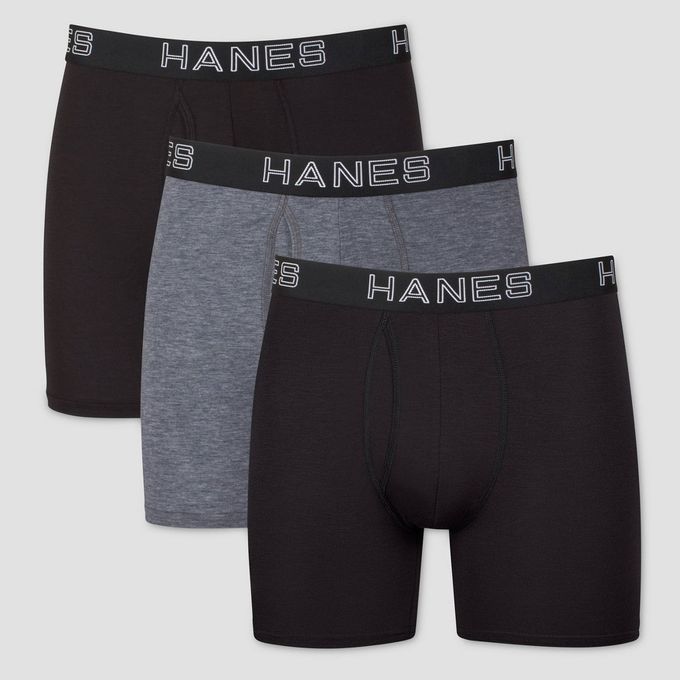 Hanes Premium Mens 3pk Boxer Briefs with Total Support Pouch
