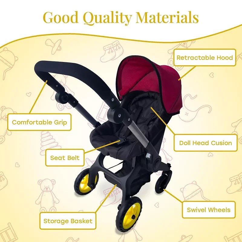 The New York Doll Collection Baby Doll Car Seat Stroller Combo -  Convertible 2 in 1 Doll Stroller and Car Seat for Kids with Adjustable  Handle for Girls | Connecticut Post Mall