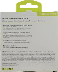 PureGear - 4ft Braided USBA to USBC Cable - Space Gray