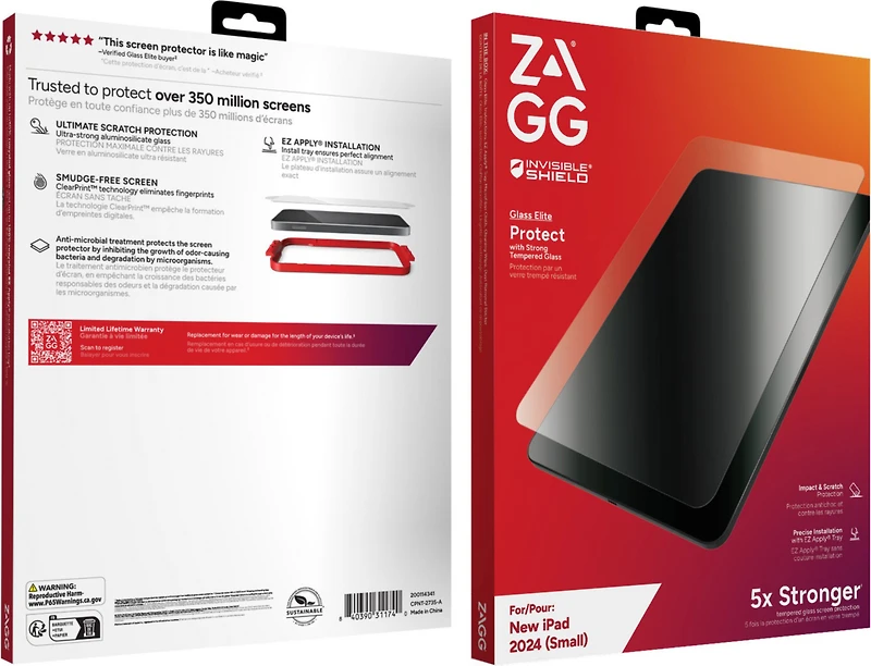 iPad Air 11 2024 ZAGG InvisibleShield Glass Elite Screen Protector
