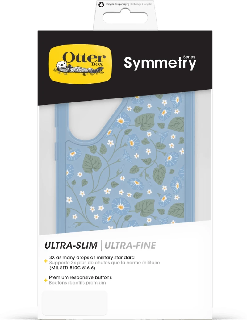 Samsung Galaxy S24 Ultra 5G Otterbox Symmetry Clear Series Case - Blue (Dawn Floral)