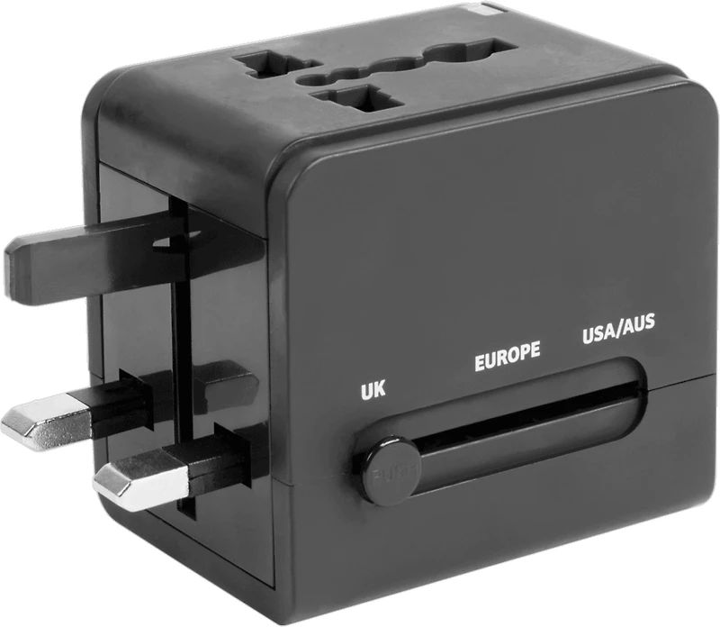 LOGiiX - World Traveler USB-Charger Travel Adapter (2023) - Black