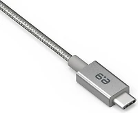 PureGear - 4ft Braided USBA to USBC Cable - Space Gray