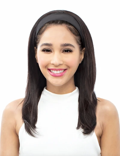 Head Band Human Hair Wig - Straight 18