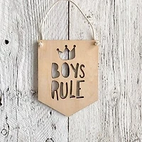 Boys Rule Wall Flag - Etch'd Designs