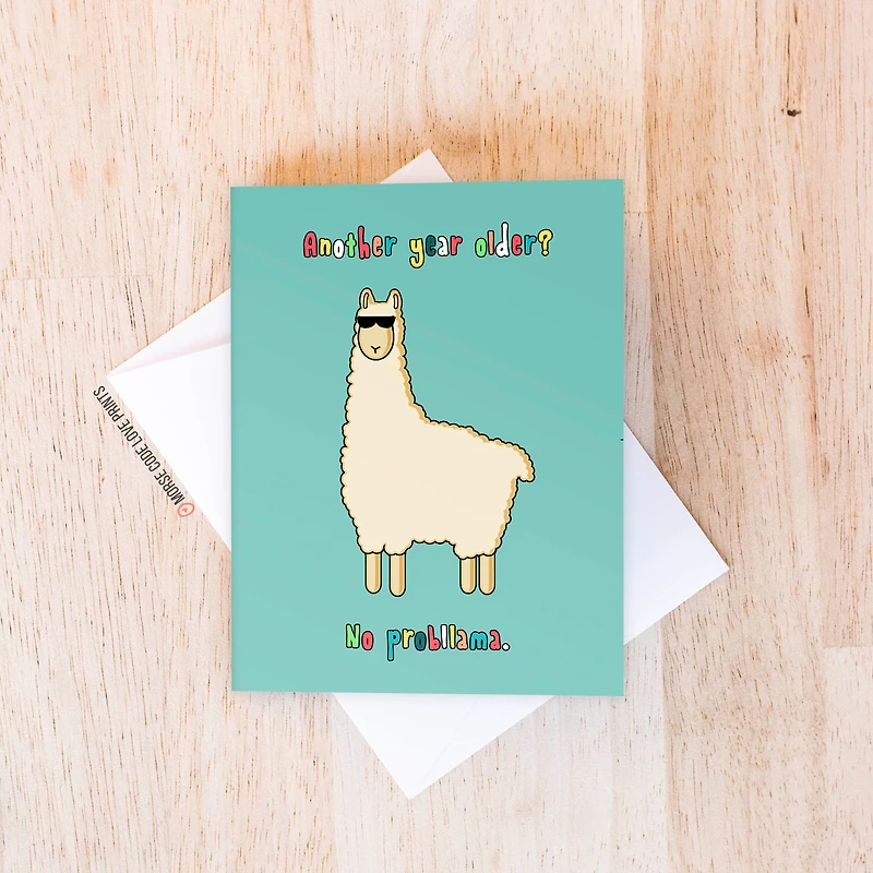 No Probllama Birthday Card