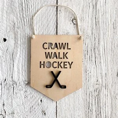 Crawl Walk Hockey 3D Wall Flags - Etch'd Designs