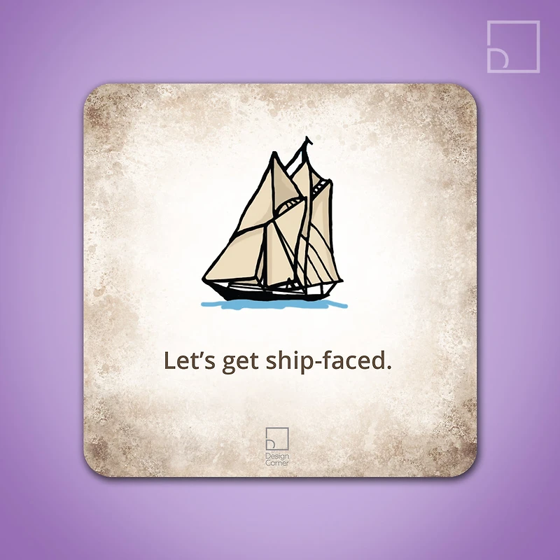 Ship Faced Coaster - Design Corner