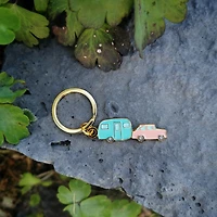 Happy Camper Enamel Keychain