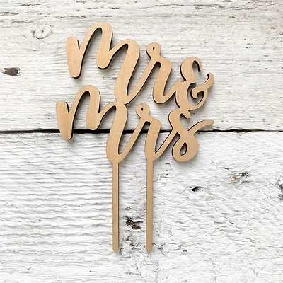 Mr & Mrs Wooden Cake Toppers - Etch'd Designs