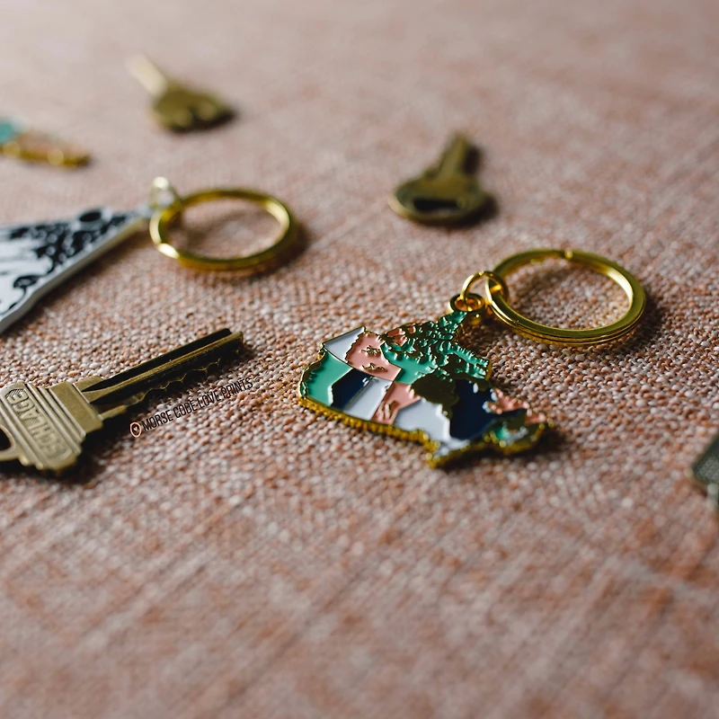 Canada Keychain - Morse Code Love