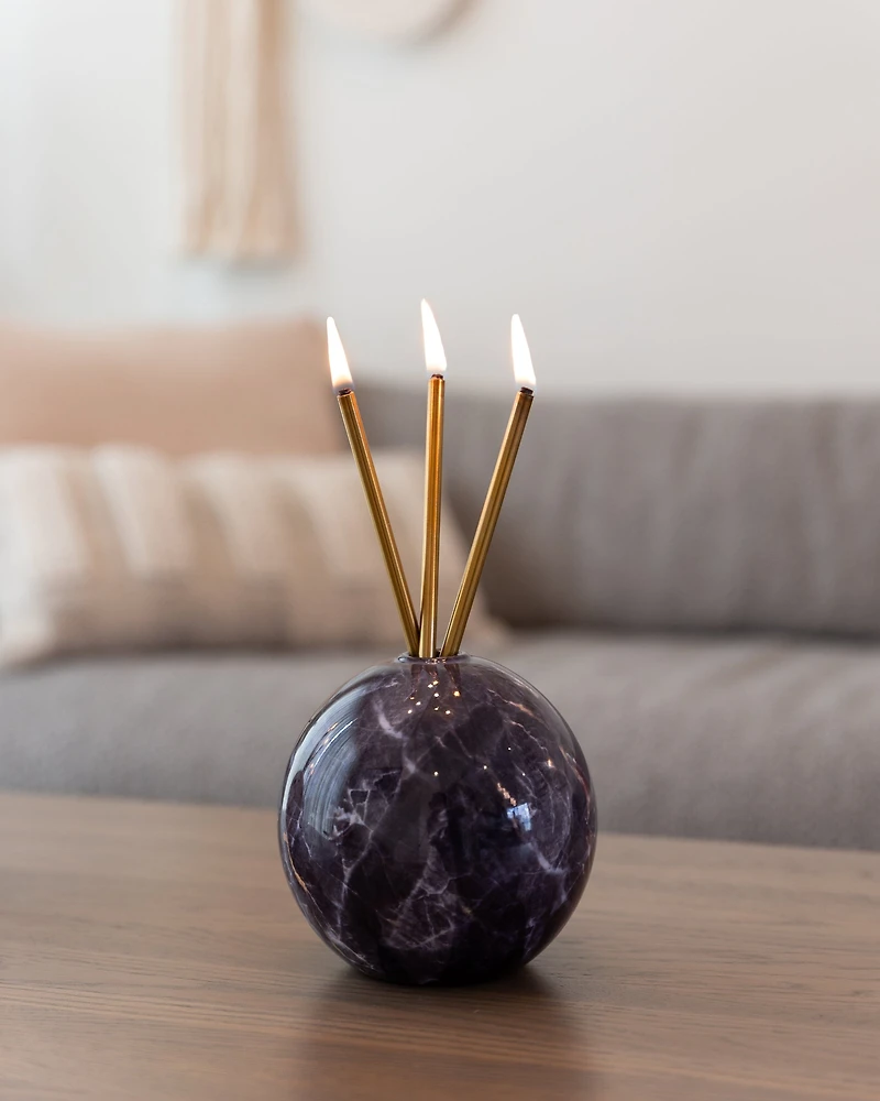 Charcoal Marble Vase Neva Collection