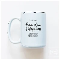 PEACE LOVE HAPPY - MUG - PRAIRIE CHICK PRINTS