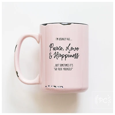 PEACE LOVE HAPPY - MUG - PRAIRIE CHICK PRINTS