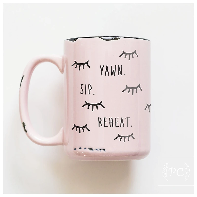 YAWN SIP REHEAT - MUG - PRAIRIE CHICK PRINTS