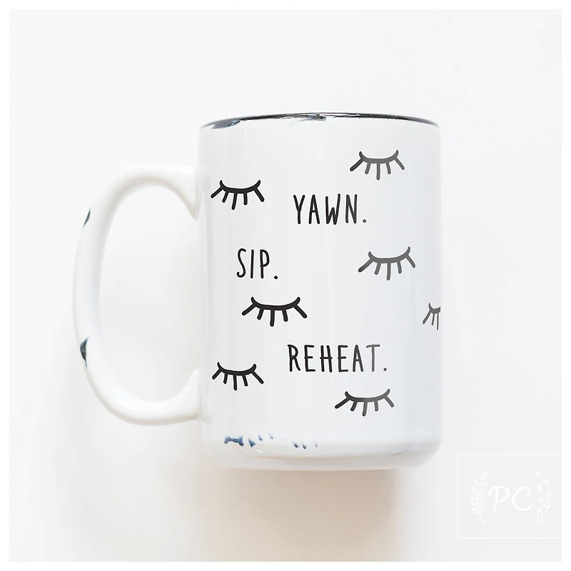 YAWN SIP REHEAT - MUG - PRAIRIE CHICK PRINTS