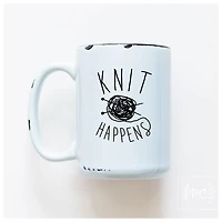 KNIT HAPPENS - MUG - PRAIRIE CHICK PRINTS