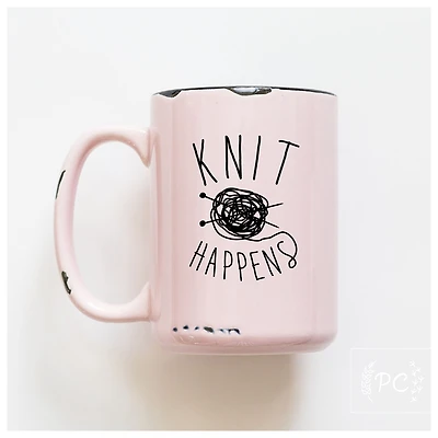 KNIT HAPPENS - MUG - PRAIRIE CHICK PRINTS