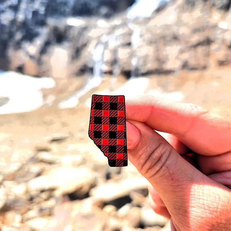 Alberta Buffalo Plaid Enamel Pin