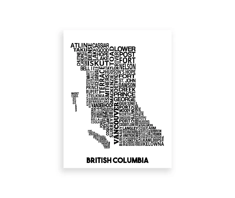 British Columbia Map - Damon D Chan Map Designs