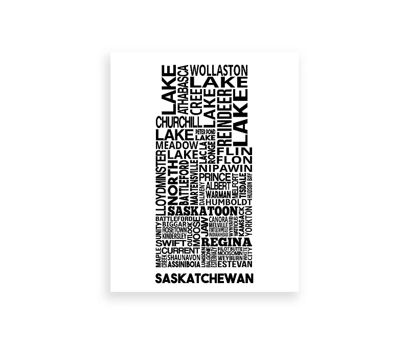Saskatchewan Map - Damon D Chan Map Designs