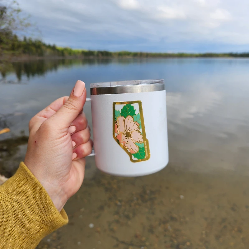 Alberta Wild Rose Vinyl Sticker