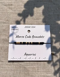 Aquarius Zodiac Morse Code Bracelet