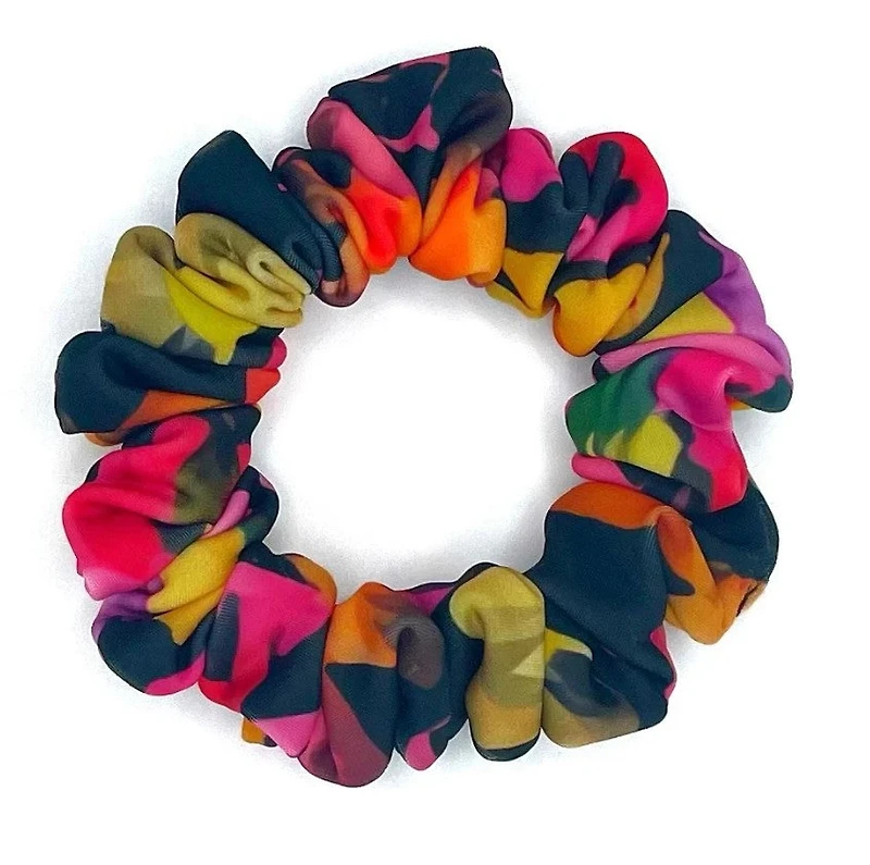 Black Floral Skinny Scrunchie