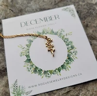 December Birth Flower Necklace