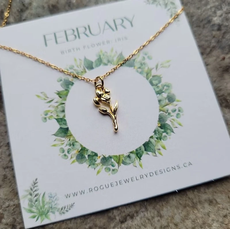 February Birth Flower Necklace