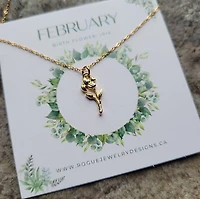 February Birth Flower Necklace