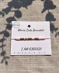 I Am Enough Morse Code Bracelet