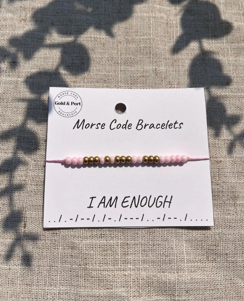 I Am Enough Morse Code Bracelet