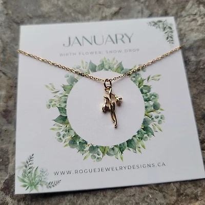 January Birth Flower Necklace