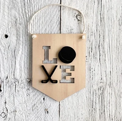Love Hockey 3D Wall Hanging