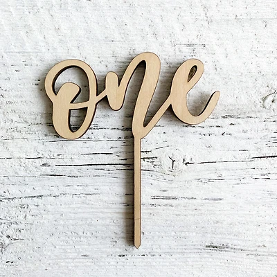 One Wooden Cake Topper - Etch'd Designs