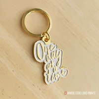 One Day At A Time Keychain - Morse Code Love