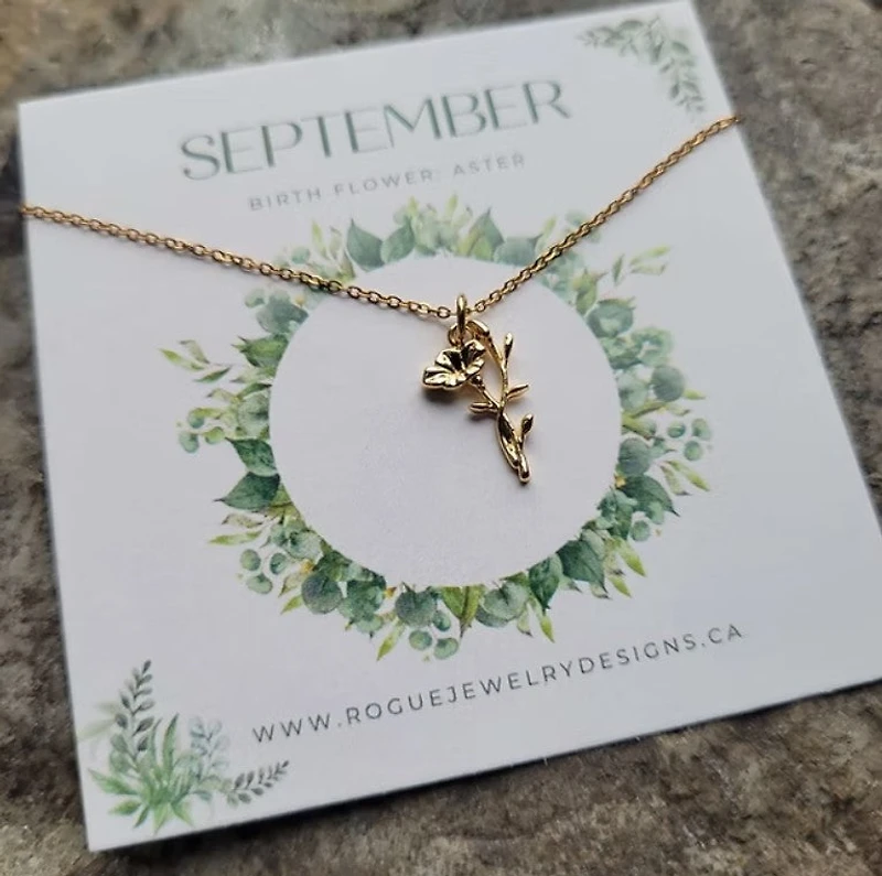 September Birth Flower Necklace