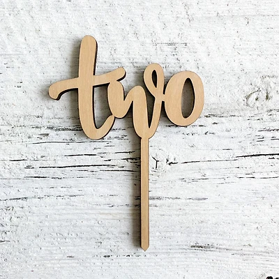 Two Wooden Cake Topper - Etch'd Designs