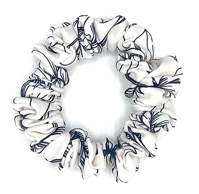 White Floral Skinny Scrunchie