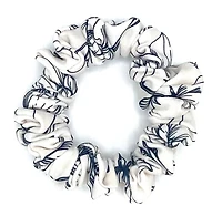 White Floral Skinny Scrunchie