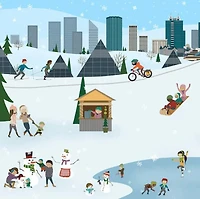 Edmonton Winter City Art Print