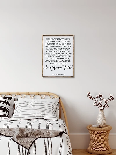 Corinthians Verse (18x24) Wooden Sign - William Rae Designs