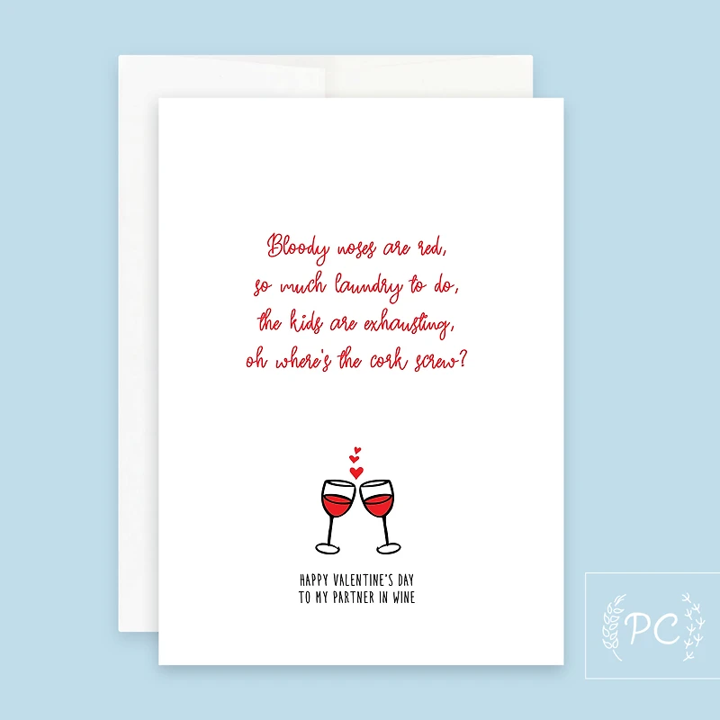 Roses Are Red Where's The Cork Screw / Card - Prairie Chick Prints