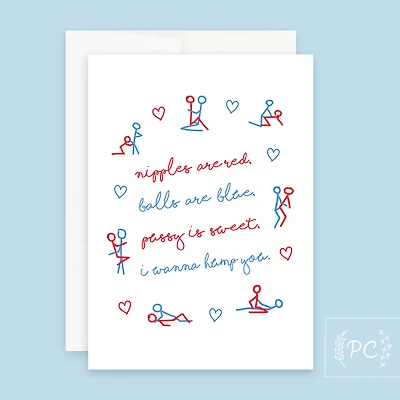 Roses Are Red I Wanna Hump You / Card - Prairie Chick Prints