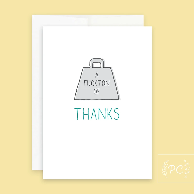 A Fuckton Of Thanks Card - Prairie Chick Prints