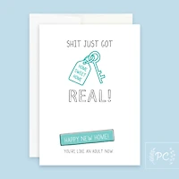 Shit Just Got Real House Card - Prairie Chick Prints