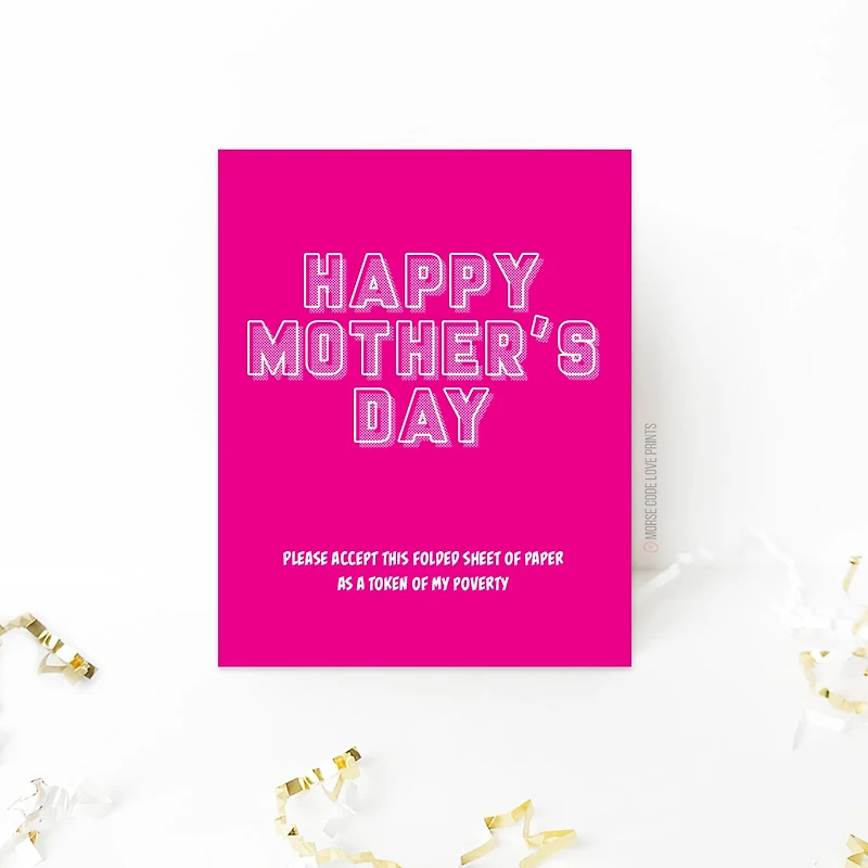 Mother's Day Folded Paper Card - Morse Code Love Prints