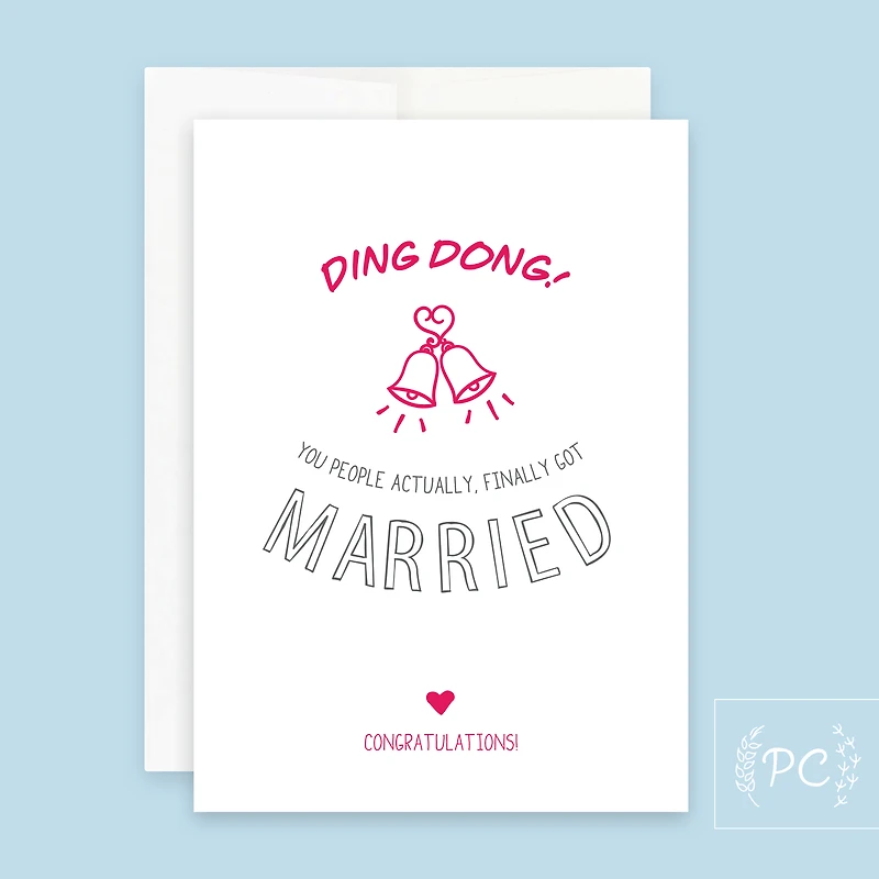 Ding Dong Married Card - Prairie Chick Prints