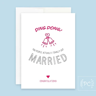 Ding Dong Married Card - Prairie Chick Prints